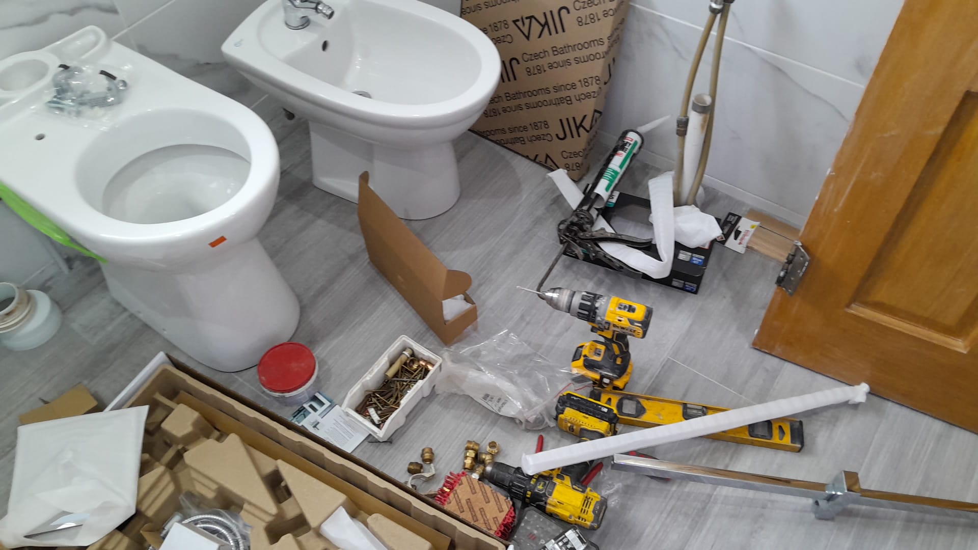Bathroom fit-out under way